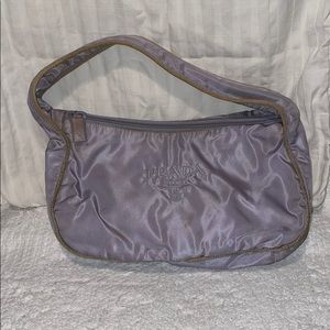 Purple nylon shoulder bag